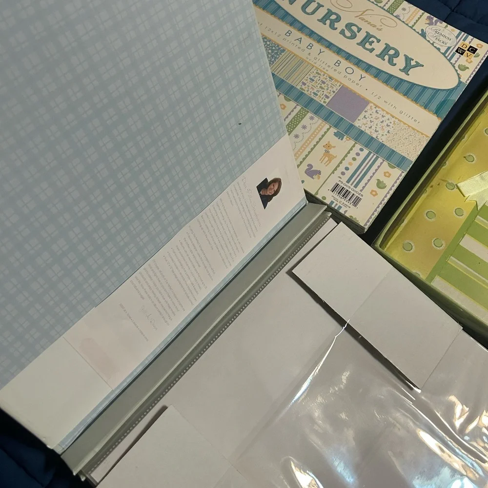 Nursery Baby Boy Scrapbook Kit - Blue and Green